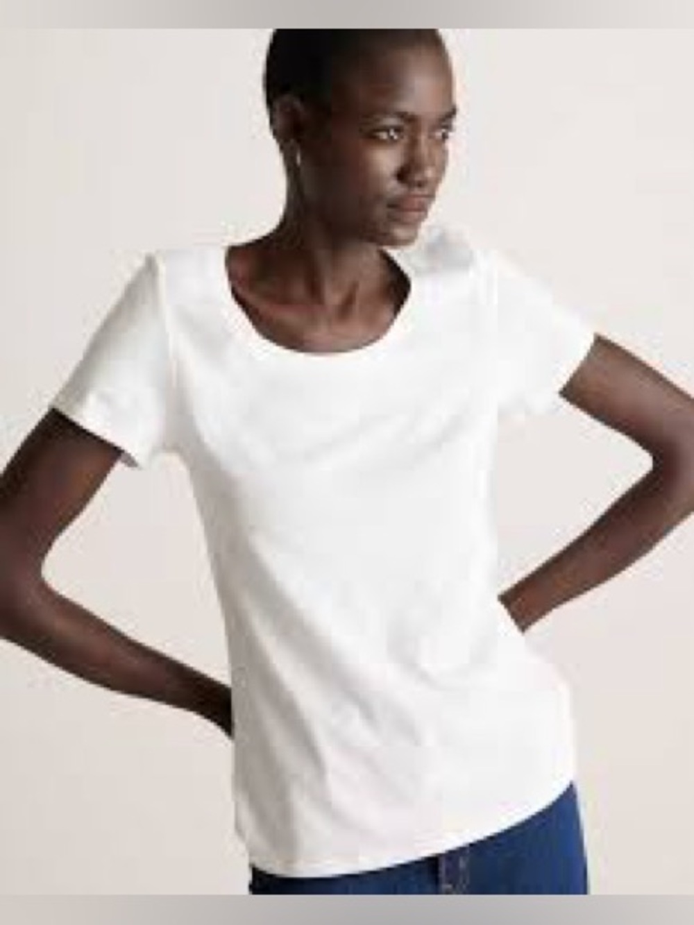 QUINCE Cotton Modal Scoop Neck Tee size M